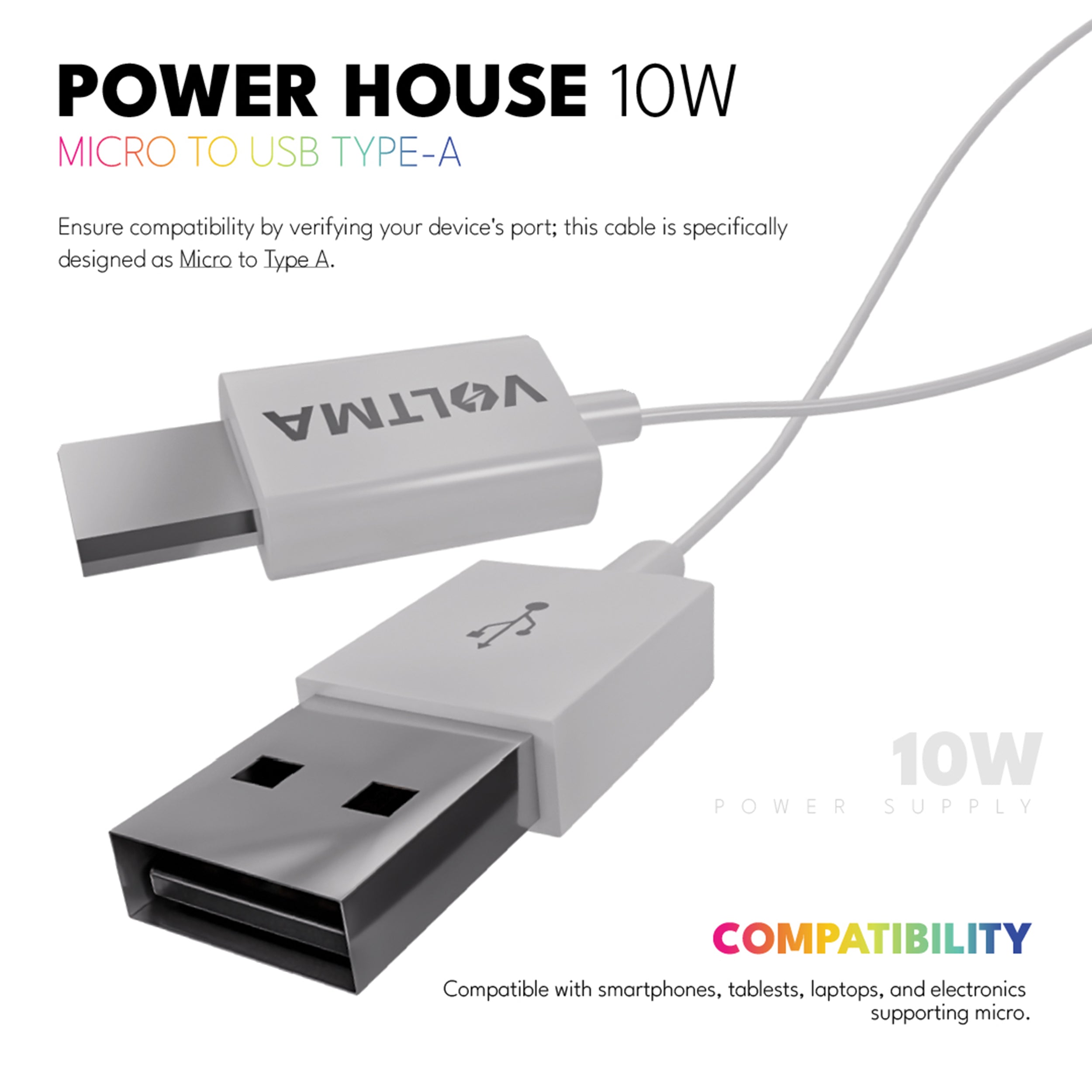 VOLTMA POWERHOUSE 10W A TO MICROCABLE